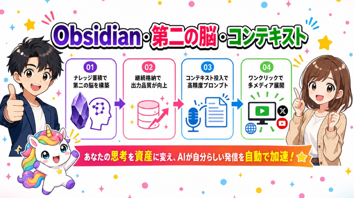 Obsidian・第二の脳・コンテキスト の要点 図解(ClaudeCode掲示板)