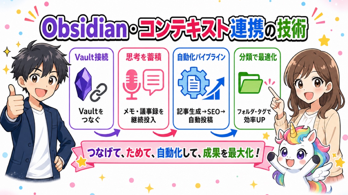 【技術】Obsidian・コンテキスト連携の技術 の要点 図解(ClaudeCode掲示板)