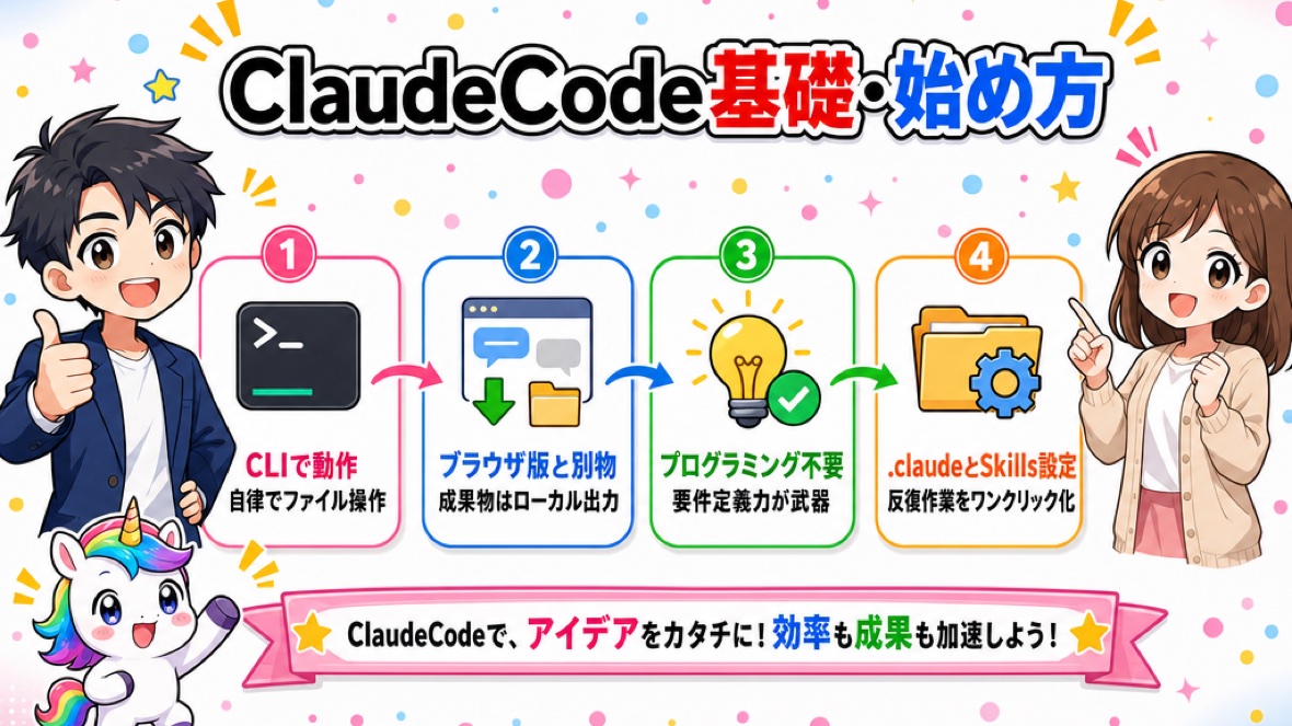 ClaudeCode基礎・始め方 の要点 図解(ClaudeCode掲示板)