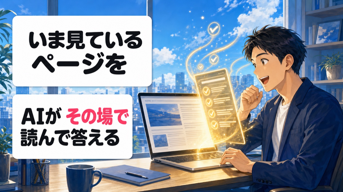 課題1-4：Claude in Chrome（ブラウザのAI）でニュースサイトを調査して、調査レポートをClaude Codeに渡してレポートHTMLにする図解スライド