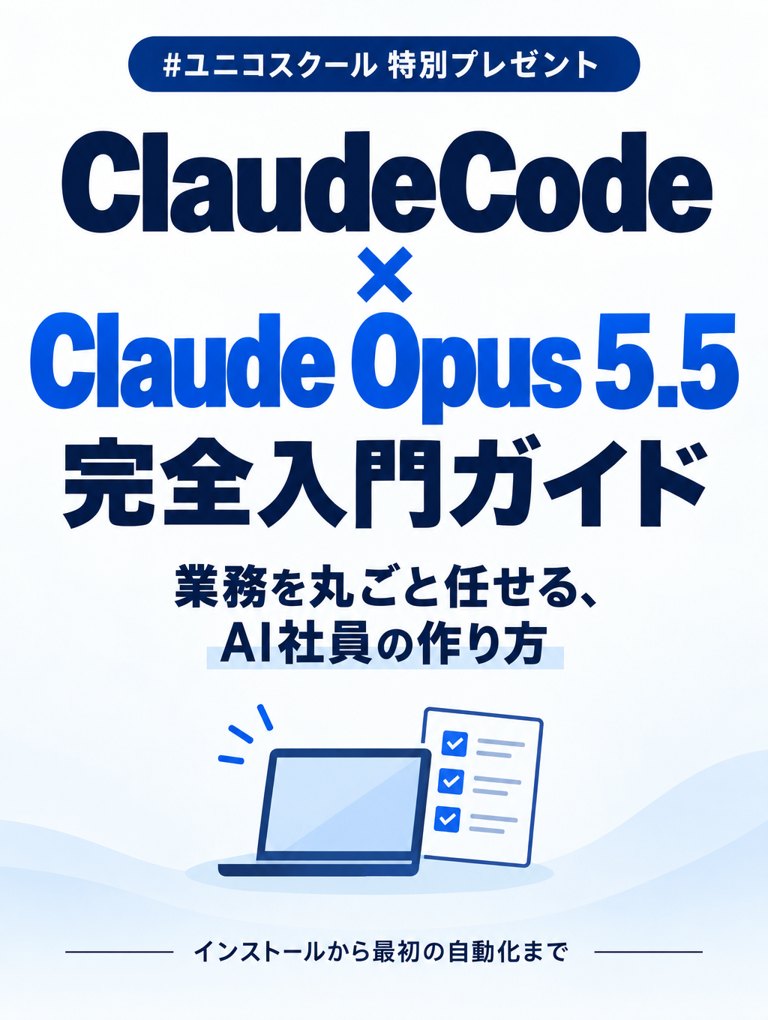 ClaudeCode × Claude Opus 5.5 完全入門ガイドの表紙